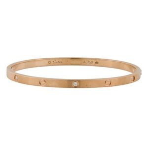 Cartier 6 Diamonds LOVE Bracelet Small Model 18K Pink Rose Gold